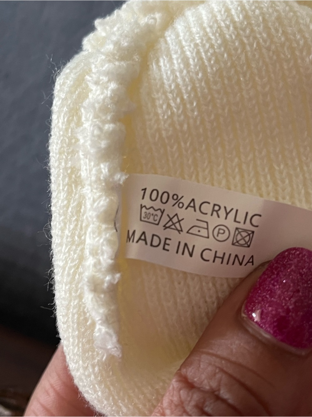 White Sunflower Knit Beanie - Women's Hat - Picture 7 of 7